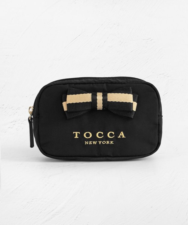 TOCCA 【WEB限定】BICOLOR RIBBON POUCH ポーチ ブラック系
