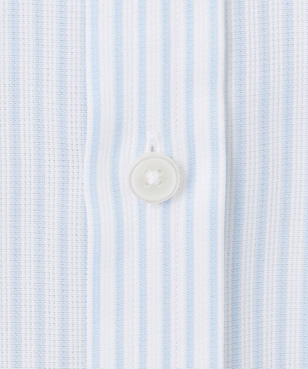 GOTAIRIKU 春夏向け【形態安定】SUMMERPREMIUMPLEATS_スモールボタンダウンカラー 長袖ドレスシャツ_ストライプ(25年春夏モデル) サックスブルー系1