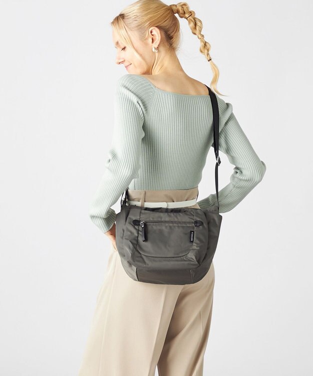 LA BAGAGERIE 【MONICA】ラウンドショルダーバッグ ダークグレー