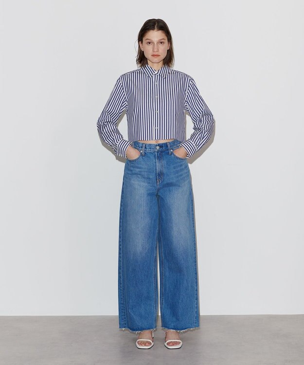 NAVE 【Nave　洗える】デニム ワイドパンツ スカイブルー系