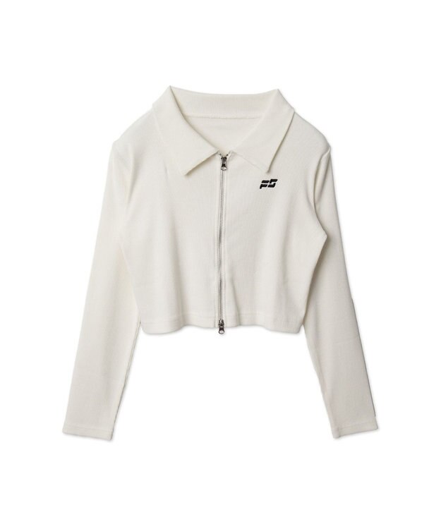 WEGO ヴィンテージウォッシュWZIPトップス ホワイト