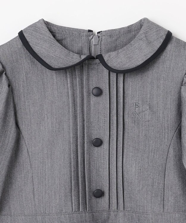 組曲 KIDS 【110-140㎝】 クラシカルグレーワンピース グレー