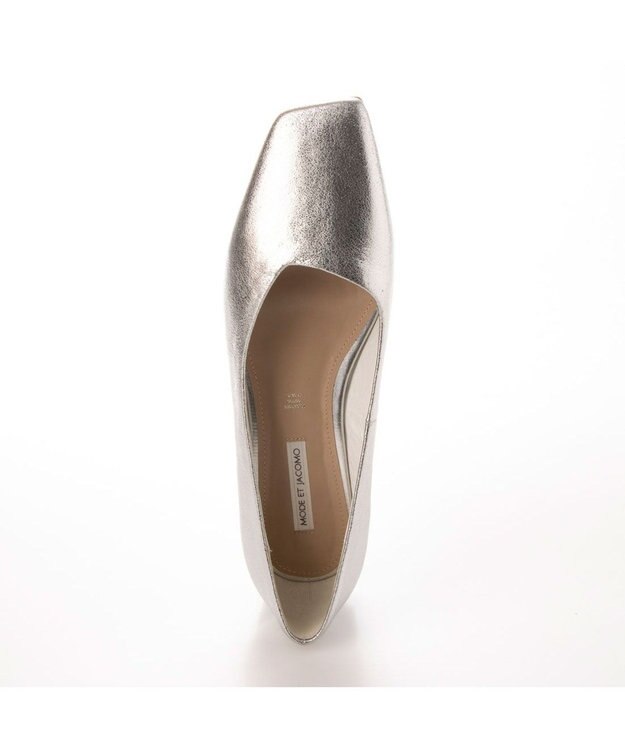 MODE ET JACOMO <MODE ET JACOMO>ローヒールスクエアトゥパンプス シルバー