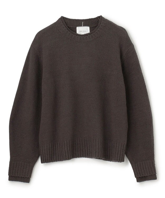 BEIGE， 【洗える】BERTAINA /  配色リンキングクルーネックニット C.Gray×Ecru