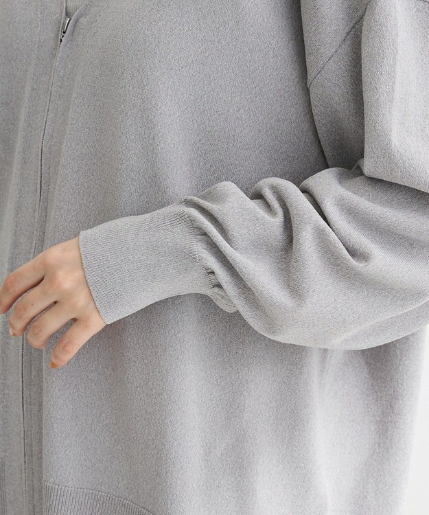 Green Parks ＶネックＺＩＰカーディガン Gray Mixture