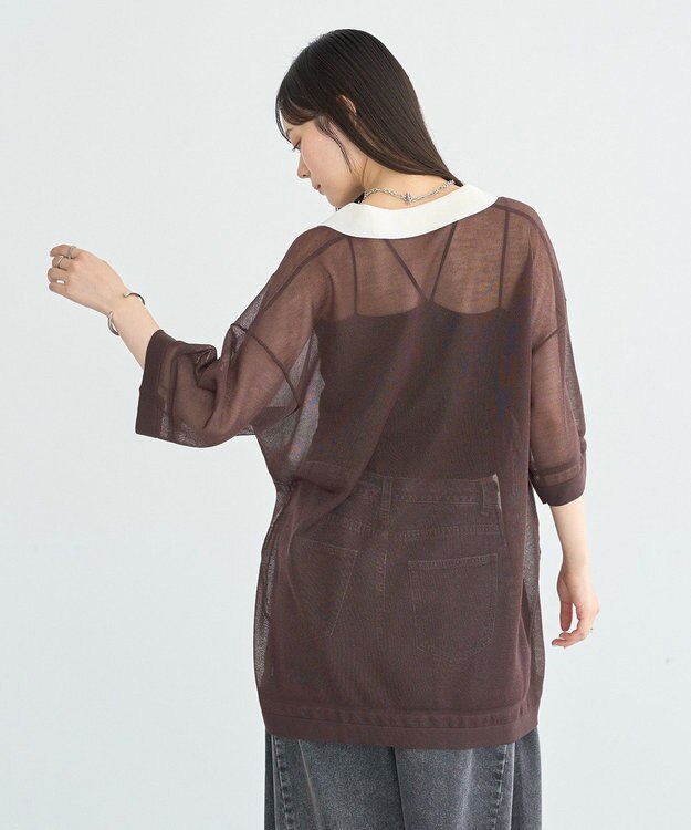 earth music&ecology シアーポロプルオーバー Brown