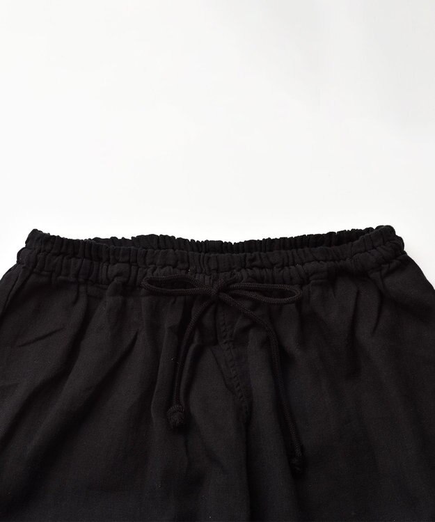 京和晒綿紗 【紗栄子さん愛用パジャマ/UNISEX】京和晒綿紗×御黒染司 京都紋付 ガーゼパジャマ 2重合わせ 【黒】 黒紋付染め