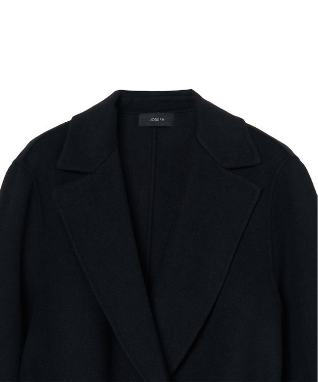 JOSEPH 【WEB&OUTLET限定】ダブルフェイスラムズ　ベルテッドコート Black