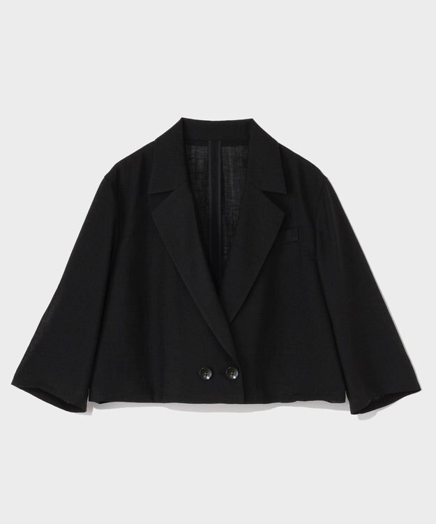 GRACE CONTINENTAL リネンライクシアージャケット ブラック