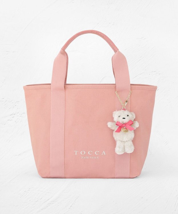TOCCA 【ぬいぐるみチャーム付き】TOCCA AMICO CANVAS TOTE キャンバストート ピンク系