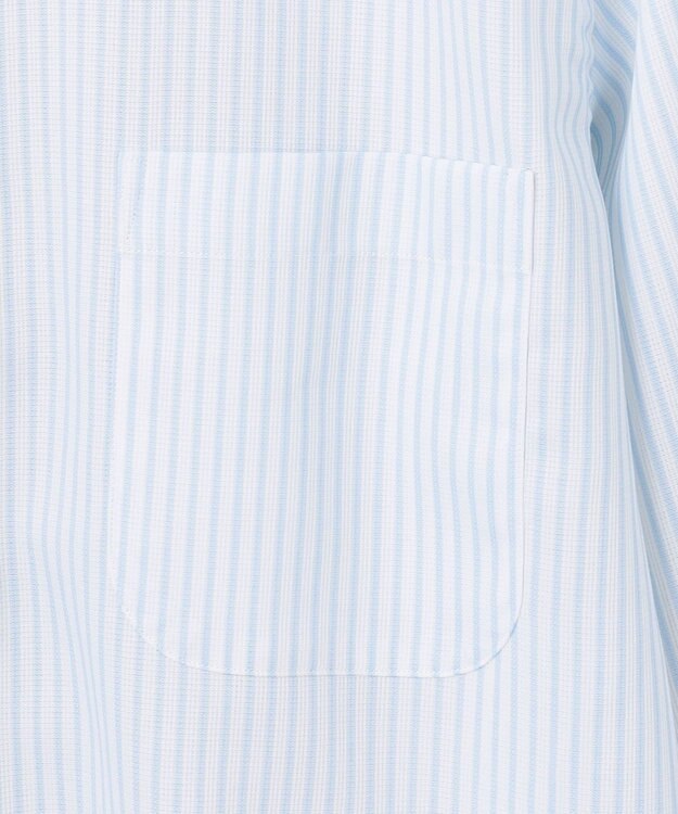 GOTAIRIKU 春夏向け【形態安定】SUMMERPREMIUMPLEATS_スモールボタンダウンカラー 長袖ドレスシャツ_ストライプ(25年春夏モデル) サックスブルー系1