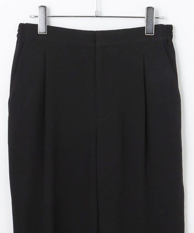 #Newans 【洗える】ジョーゼットテーパードパンツ ブラック系