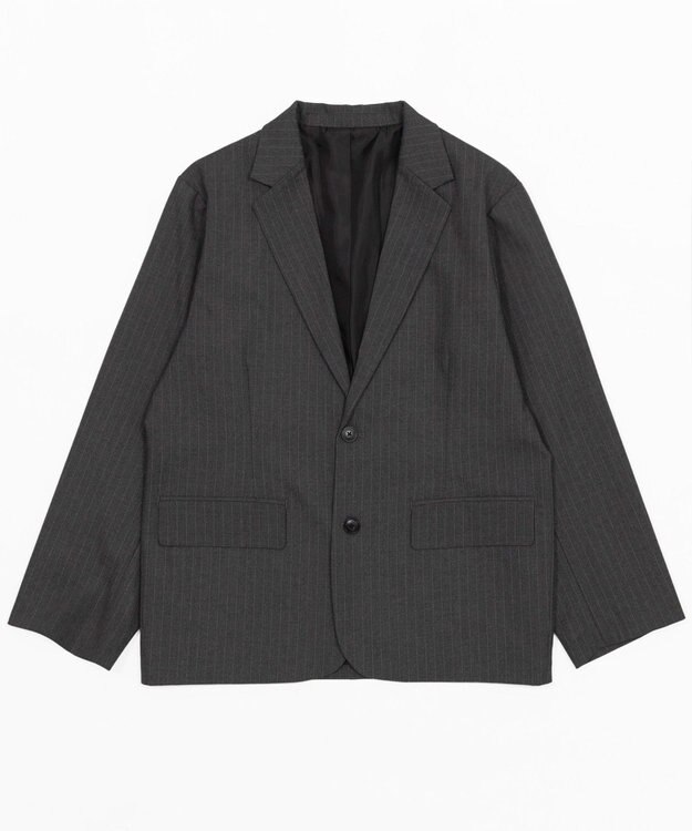 WEGO 【フォーマル/セットアップ対応】シングルテーラードジャケット グレーストライプ