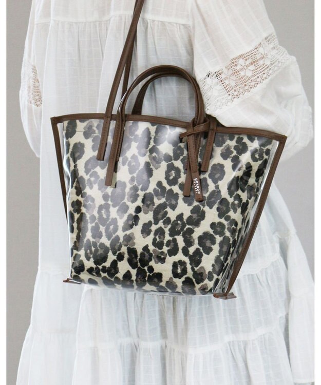 MORROW by thank 【軽量】CECILY OW 2way バッグ 1インナーSET ブラウン X レオパード