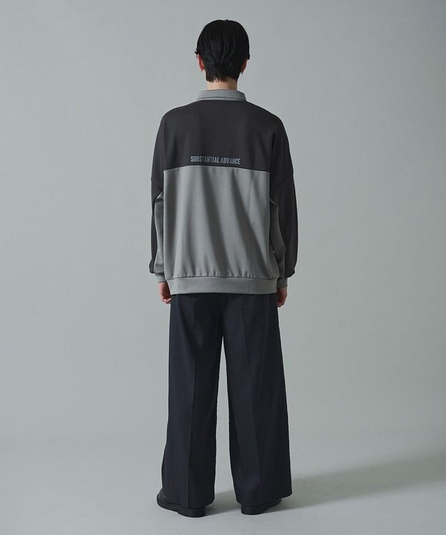 WEGO ドルマンポンチハーフZIPプルオーバー ダークグレー