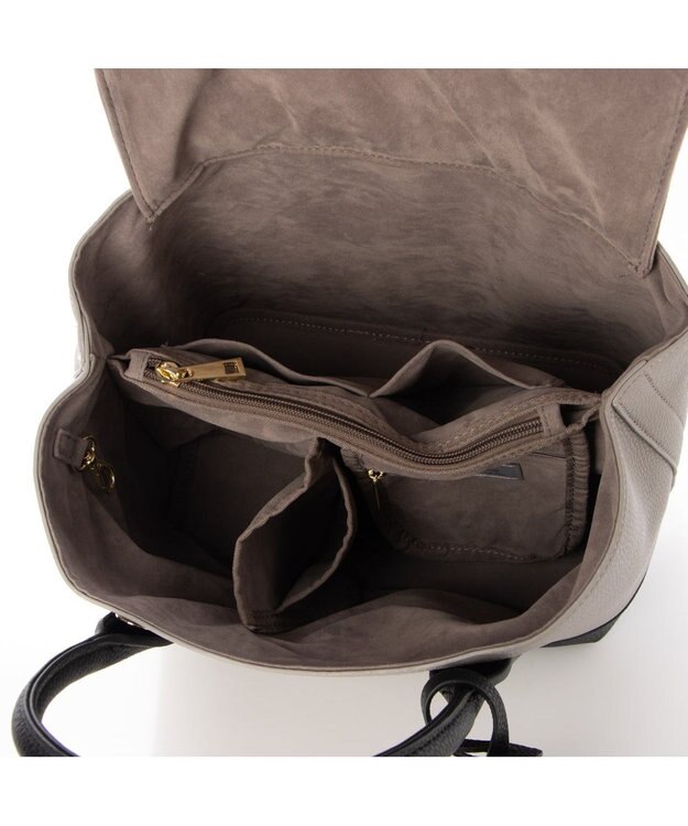 UNBILLION 【テレビ ドラマ着用アイテム】cachecache ショルダー付きパーテーション合成皮革トート グレーミックス