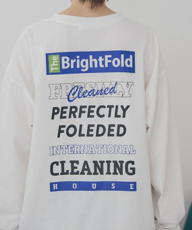 AMERICAN HOLIC カンパニーロゴ風ロングＴシャツ Off White