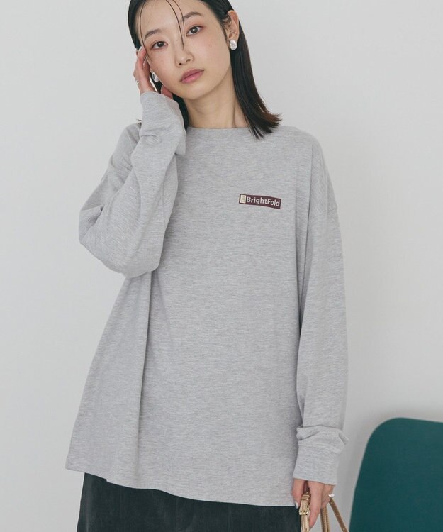 AMERICAN HOLIC カンパニーロゴ風ロングＴシャツ Gray