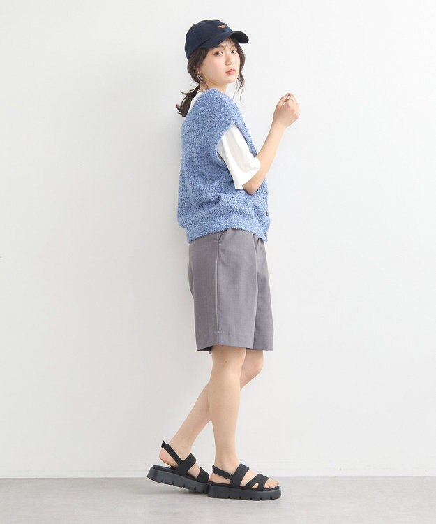 earth music&ecology ファンシーヤーンベスト Blue