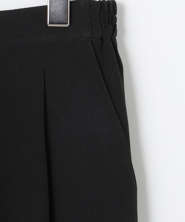 #Newans 【洗える】ジョーゼットテーパードパンツ ブラック系