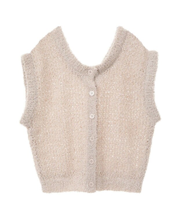 earth music&ecology ファンシーヤーンベスト Beige