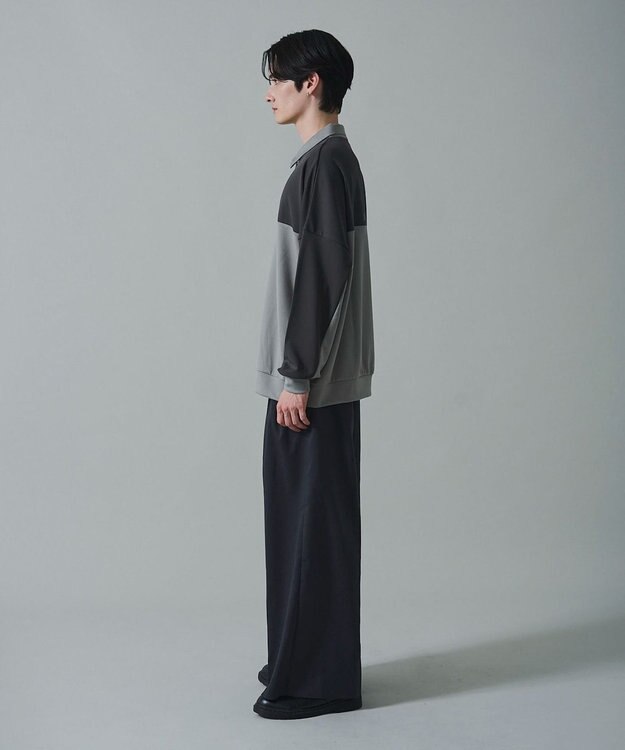 WEGO ドルマンポンチハーフZIPプルオーバー ダークグレー