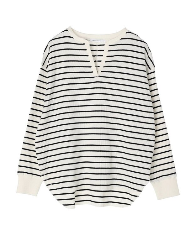 AMERICAN HOLIC スキッパーワッフルプルオーバー Border