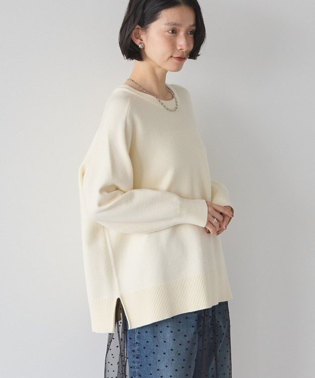 AMERICAN HOLIC バイパチラグランニットプルオーバー Ivory