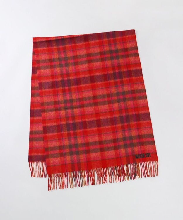 AURORA 【 ANNA SUI（アナ スイ）】ウールチェックストール(WASH) レッド