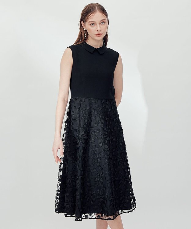 23区 【APPLAUDIR】バッグサテンストレッチ ドレス ブラック系