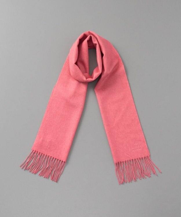AURORA LANVIN COLLECTION ランバン コレクション カシミヤ  無地プチマフラー　　（幅20cm) ピンク