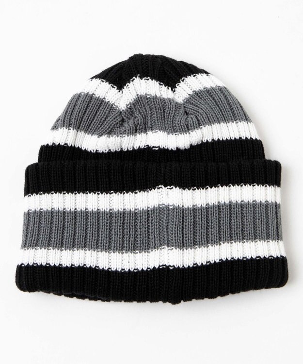 WEGO リブショートビーニー ブラックボーダー