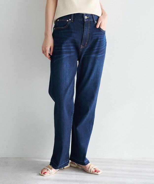 YECCA VECCA カットオフストレッチデニムパンツ Dark Indigo