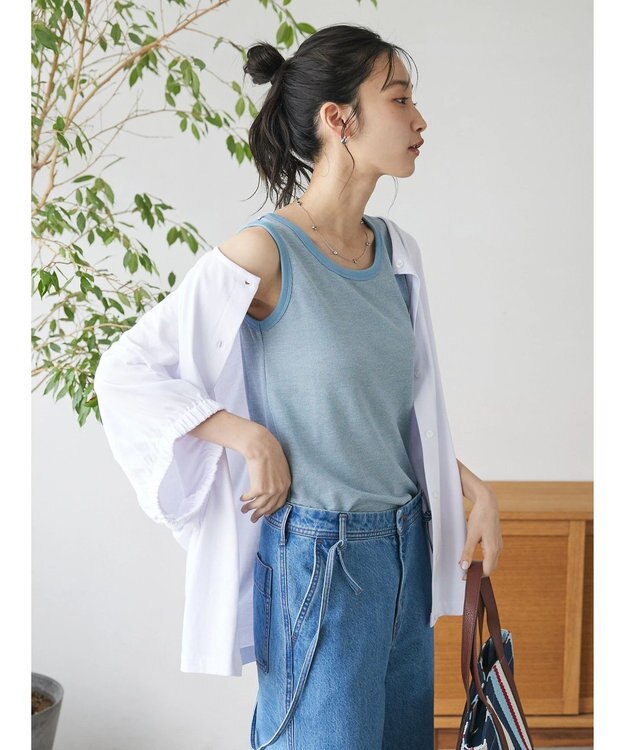 CRAFT STANDARD BOUTIQUE レトロ柄前後２ＷＡＹタンクトップ Blue