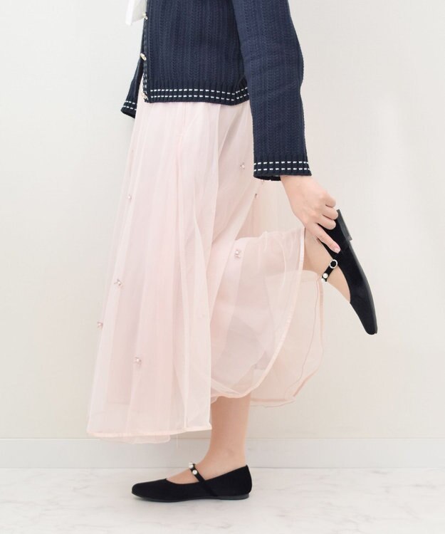 Bridget Birkin 【Bridget Birkin】パールストラップメリージェーンパンプス ブラック雑材