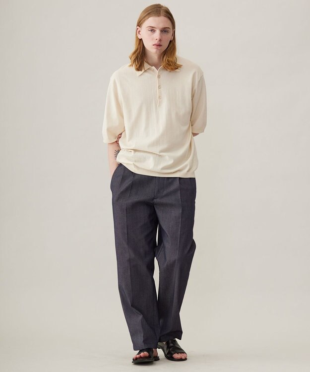 UNFILO MENS FINE MOVE ニットポロ [24年春夏商品] エクリュ