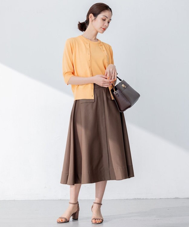 組曲 【洗える・アンサンブル対応】MINAノースリーブ ニット オレンジ系