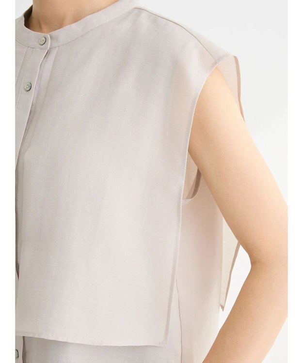 Green Parks レイヤードノースリーブブラウス Light Gray
