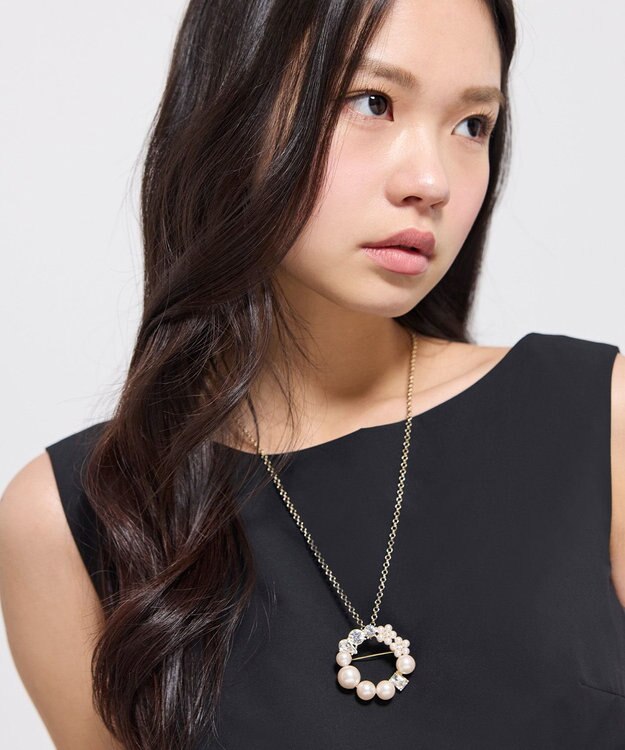 TOCCA PEARL INNOCENCE 2WAY BROOCH NECKLACE ブローチネックレス ゴールド系