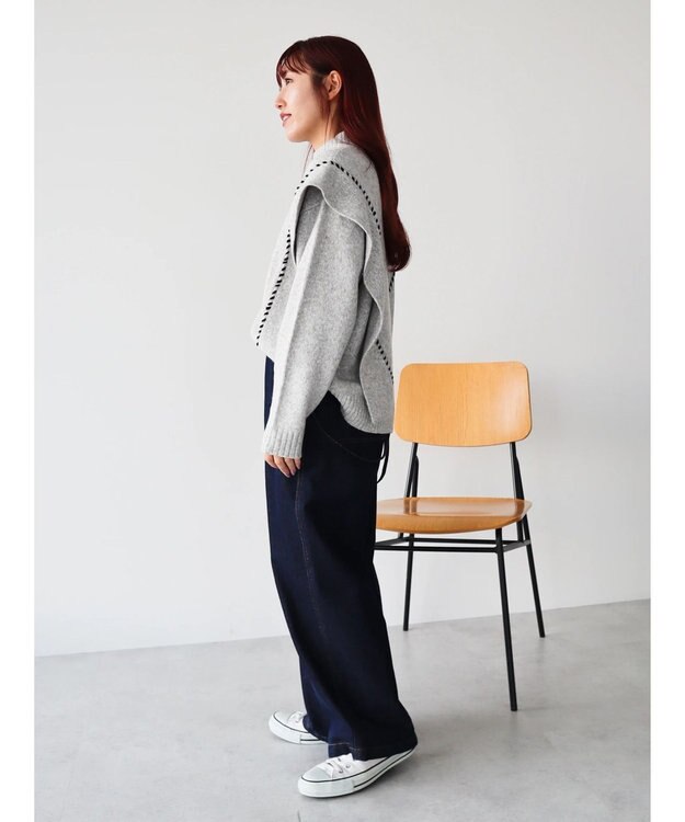 CRAFT STANDARD BOUTIQUE ハンドステッチニットプルオーバー Gray Mixture