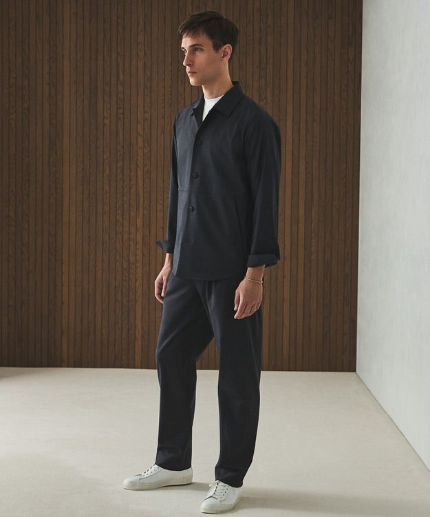 GOTAIRIKU 仕事で着られる綿100%【クルー以上モック未満】カバーネック DRESS Tシャツ(26年モデル) ホワイト系