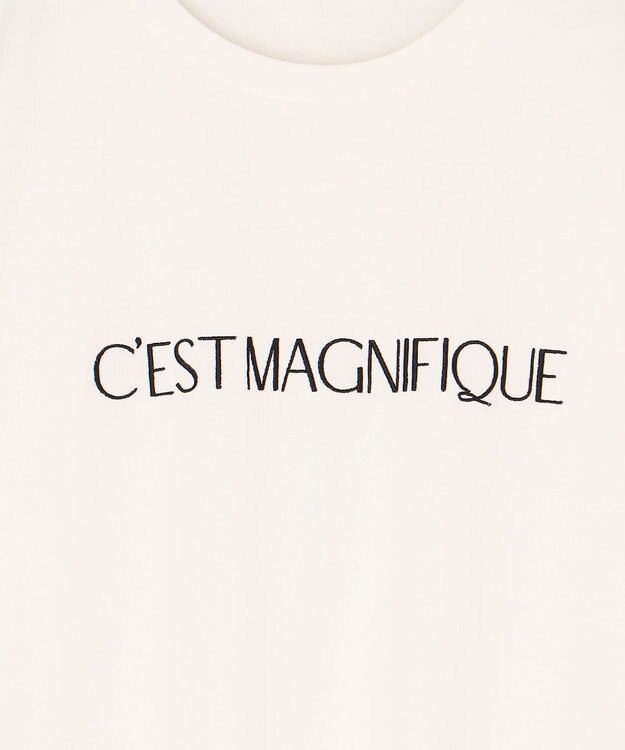 UNFILO L BEAUTY FORM ロゴ刺繍 半袖Tシャツ 白