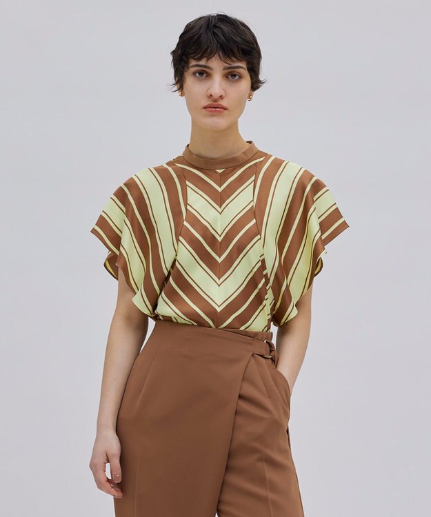 BEIGE， 【洗える】GUILLABERT / ブラウス Lime×Camel