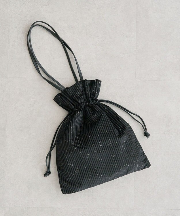 Green Parks ａｎｄｍｉｋｋａ．ラメベロアプリーツ巾着バッグ