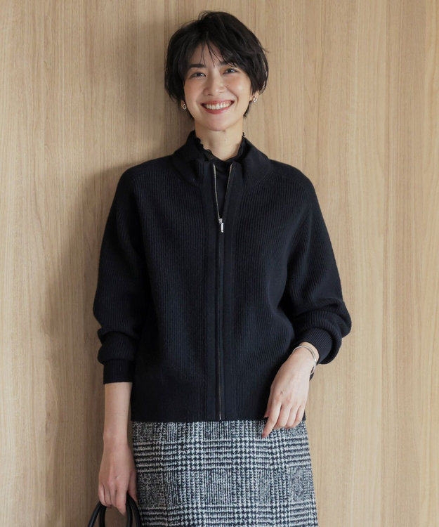 J.PRESS LADIES 【洗える】CAT ジップアップブルゾン ニット