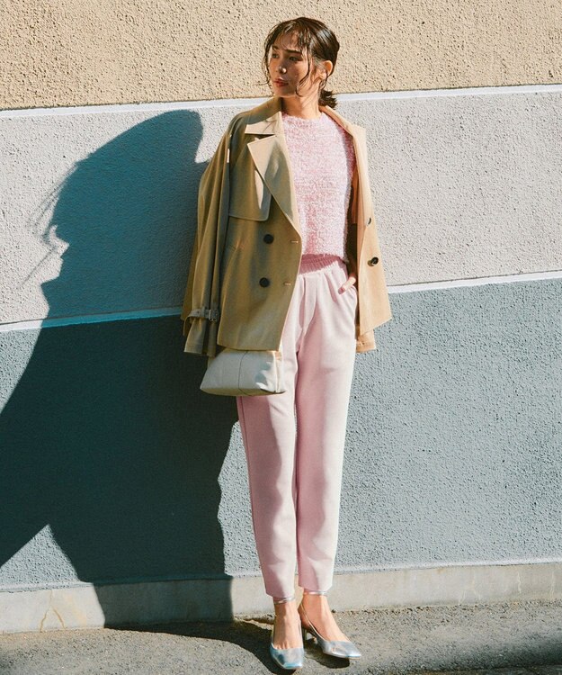 ANY SIS L 【前後着用可】リボンヤーン ベスト ピンク