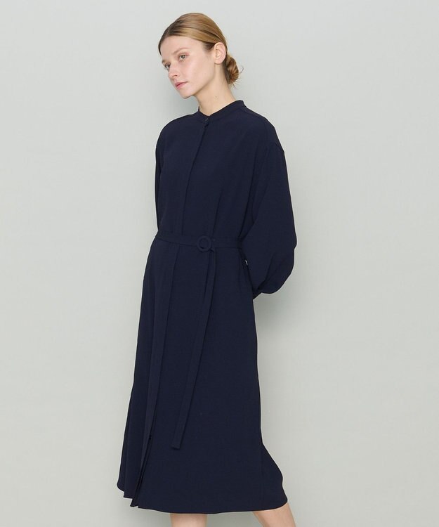 JOSEPH 【洗える】サテンジョーゼット　ドレス Navy