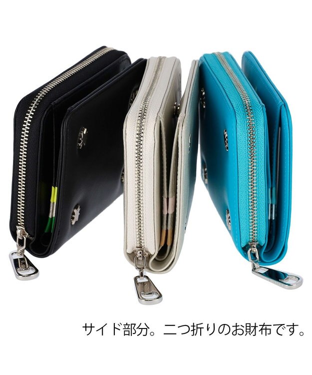 tsumori chisato CARRY スター ラウンドファスナー2つ折り財布 ブラック