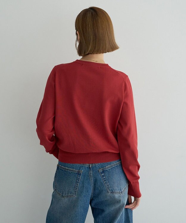 YECCA VECCA 【UVカット】クルーネックカーディガン Red