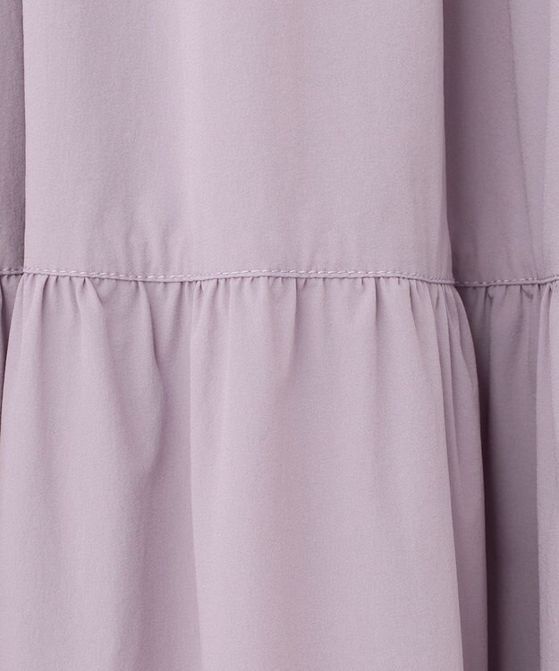 UNFILO 【撥水/UVケア/接触冷感】シャカ楽ストレッチ ティアードスカート ライラック系